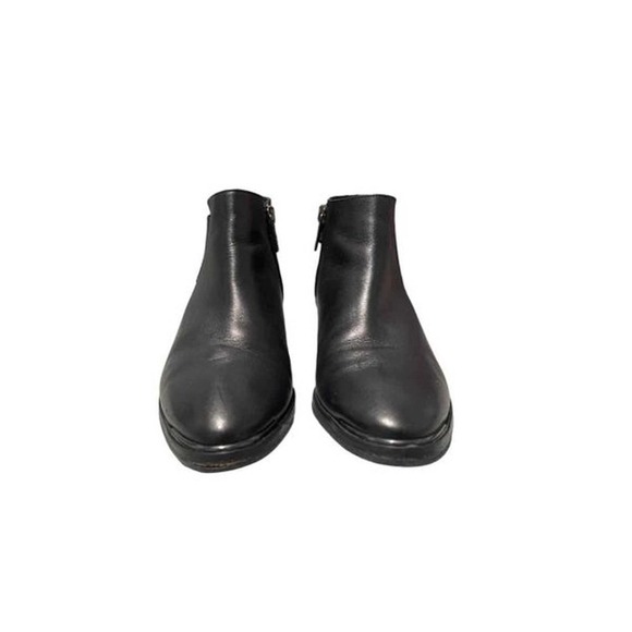 Vero Cuoio Italian Leather Low Heeled Booties Black Side Zip Size‎ 6.5 - Picture 2 of 7